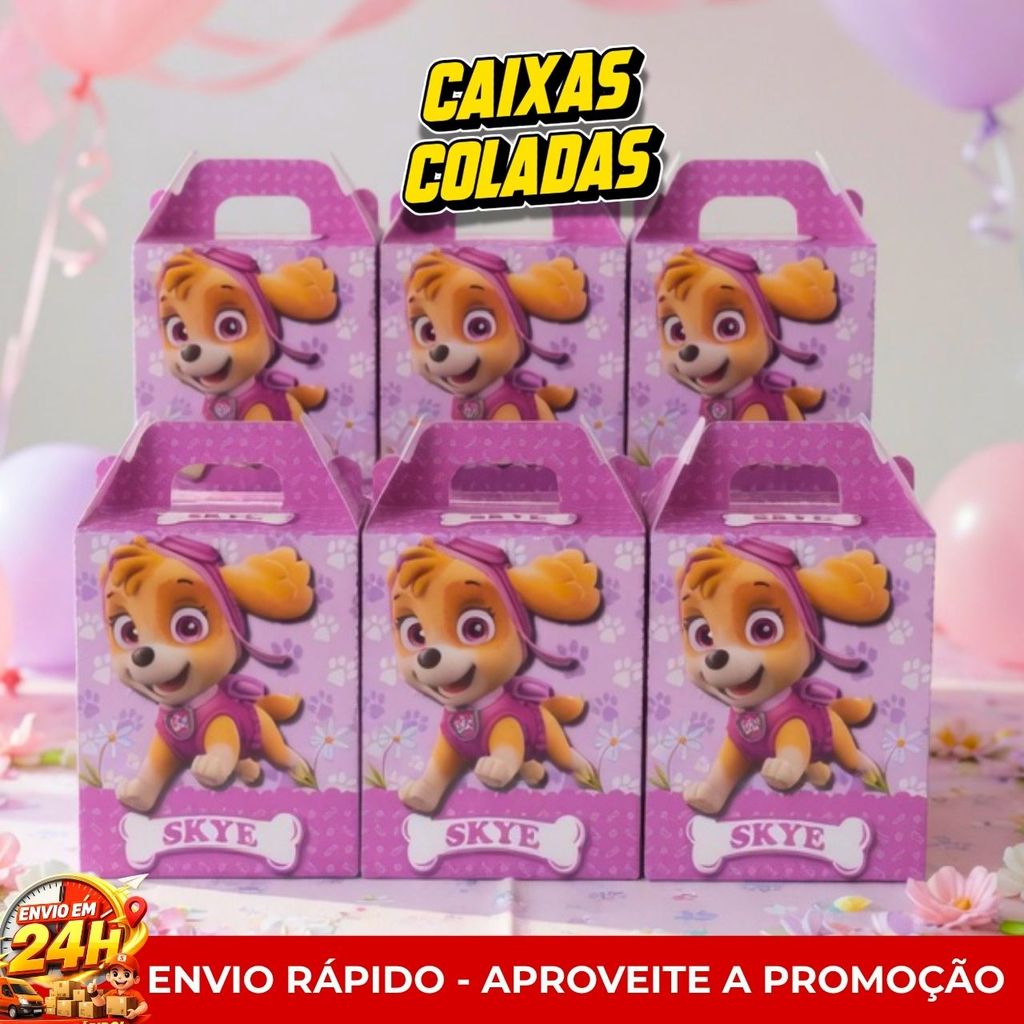 Caixa Maleta Skye Menina Montada Personalizados Lembrancinhas Caixinhas Festa Aniversario Decoracao Infantil