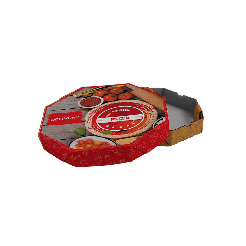 Caixa de Pizza Italianinha com Fundo Laminado Octogonal 30cm - PCT 50un