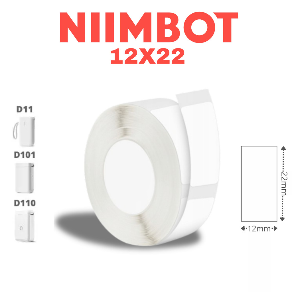 1 Rolo Etiqueta Niimbot D110 D101 D11 12x22mm (260pçs)