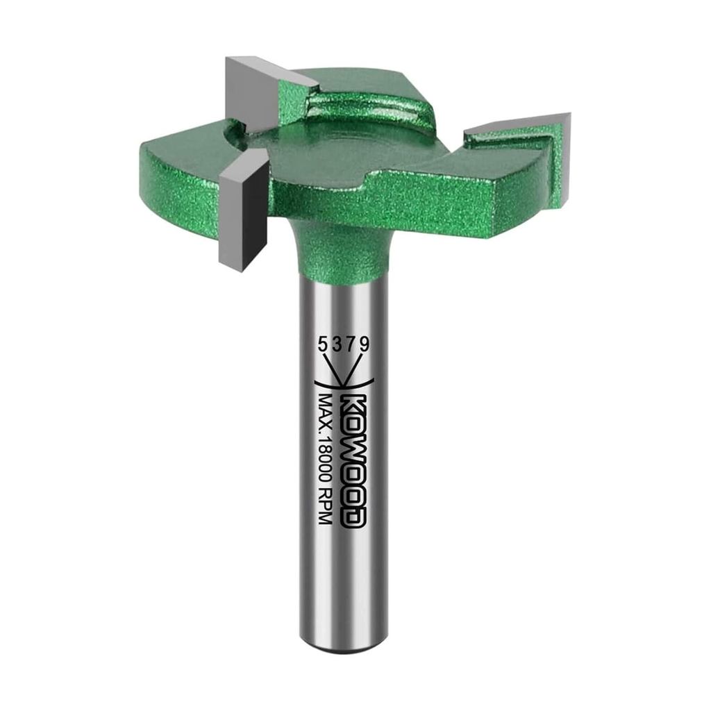 Fresa para acabamento de superfície CNC, haste de 1/4'', diâmetro de corte de 1-1/4'', comprimento de corte de 1/4'', 3