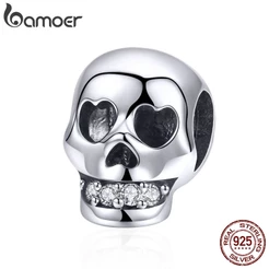 BAMOER Skull Charm 925 Silver Bracelet Accessories SCC965