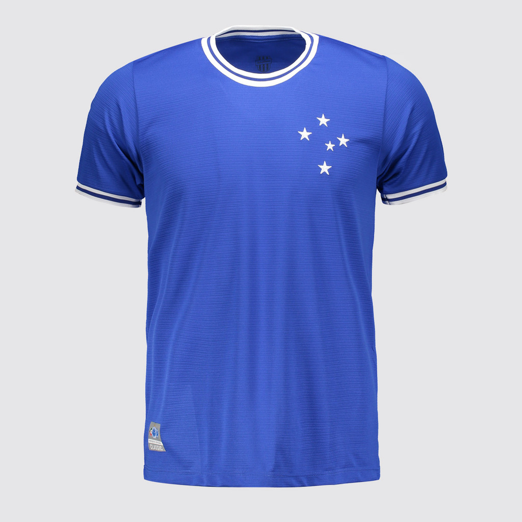 Camisa Cruzeiro Retrô Jacquard Azul