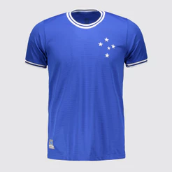 Camisa Cruzeiro Retrô Jacquard Azul