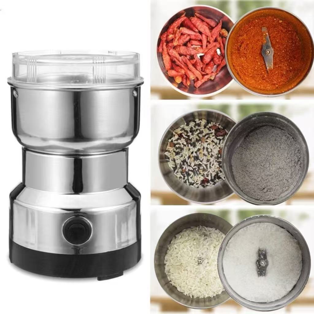 Moedor Multifuncional de Café e Especiarias 110V com Design em Aço Inoxidável 4 Lâminas