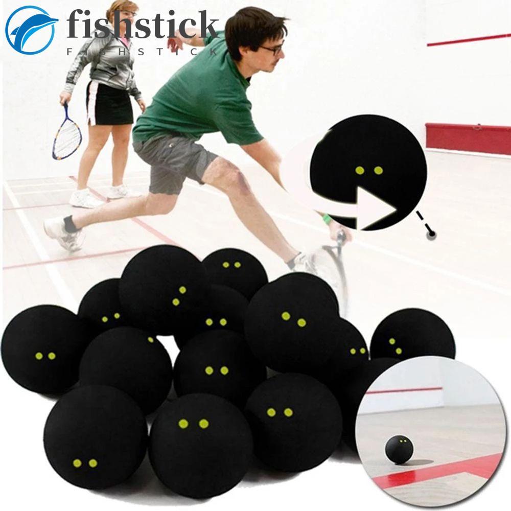 FISHSTICKA Raquetes De Squash Com Dois Pontos Amarelos , Bolas De Borracha Pretas Duplos Para Jogador , Bola De Baixa Ve