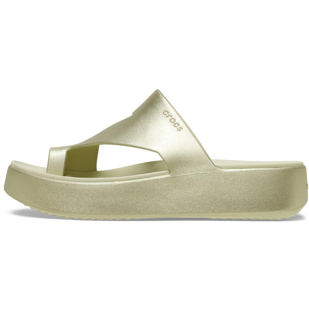 Sandália Crocs Getaway Platform Toe Loop Champagne Metallic — imagem 2 de 2