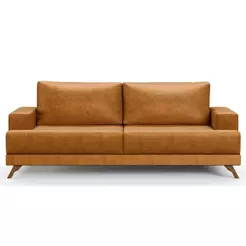 Sofá 2 Lugares 160cm Living Pés Curvos Santi D05 Sintético Whisky - Mpozenato