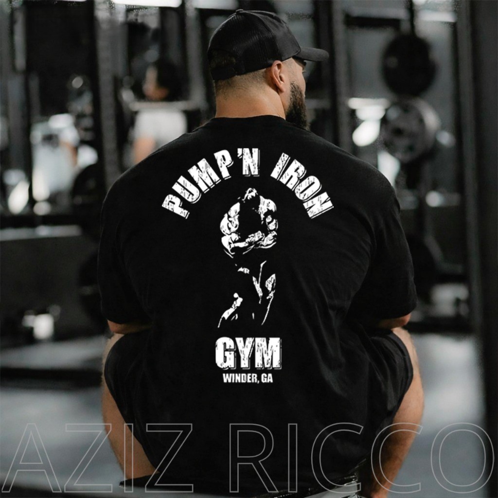 [Camiseta Vintage Masculina Algodão]HYP Camiseta Oversized Academia Pump Arnold T-shirt 100% algodão premium