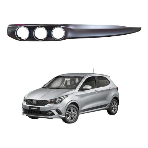 Moldura Painel Central  Fiat Argo Cronos 2018 A 2025 Cromado Vinho Listras