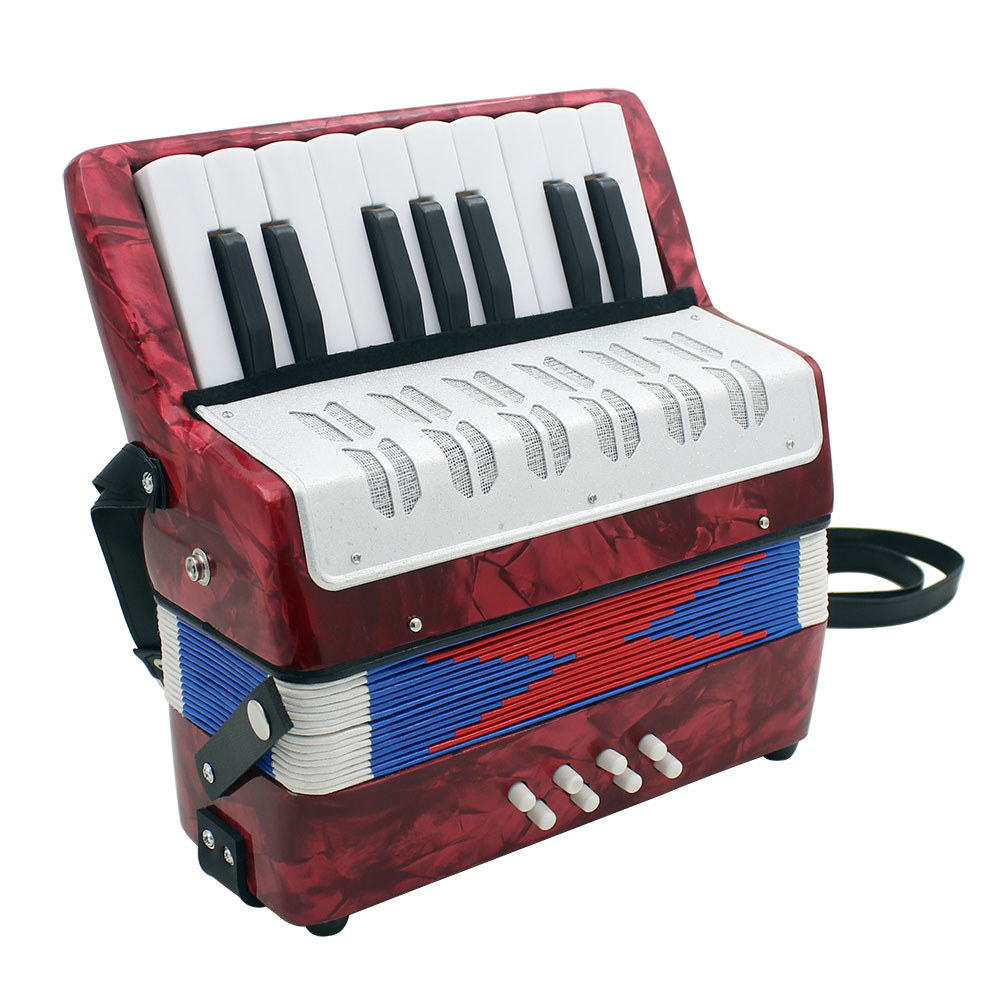Autohome-BR Mini pequeno 17 teclas 8 baixo acordeão instrumento musical educacional brinquedo para crianças amador