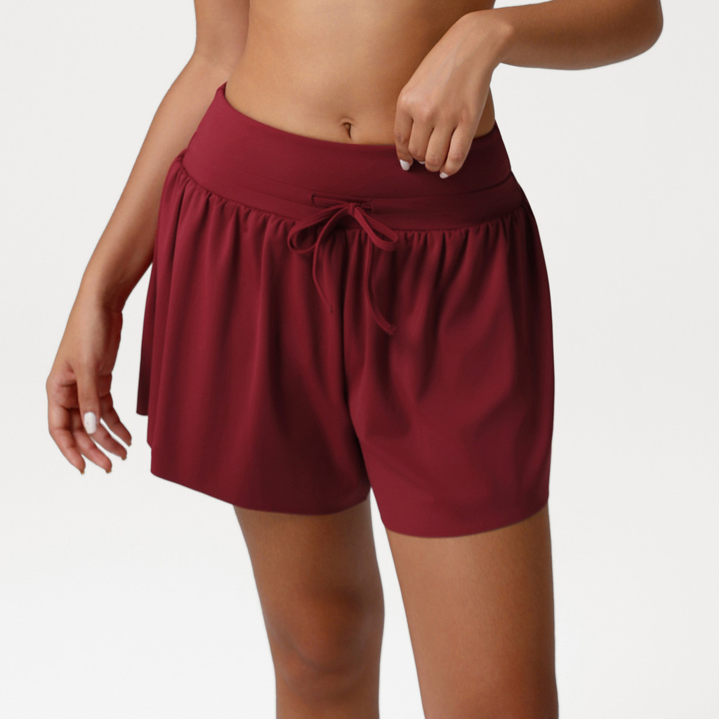 SHAMZU Novos Shorts Esportivos Soltos Femininos De Cintura Alta Calças De Ioga Antirreflexo Fitness Casuais
