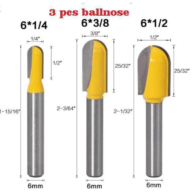 Fresa Cnc Ballnose para Tupia Entalhe - Dobra - Gravação  Router Spindle