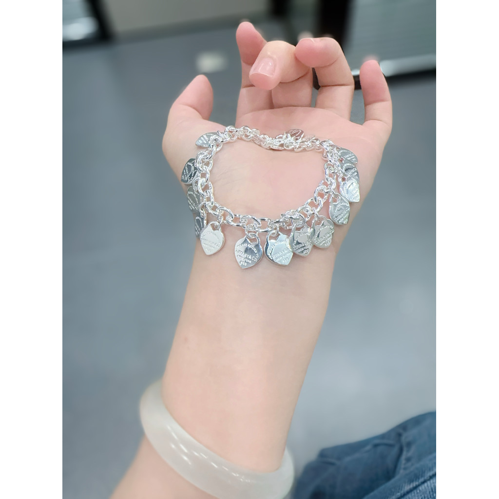 Pulseira feminina em formato de coração, 17-21 cm, produto mais vendido, nova corrente grossa com fecho OT, fabricante L