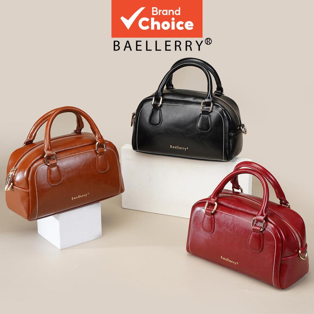 Baellerry Bolsa de Mão Boston Mini Feminina em Couro PU, Transversal e Casual, Multicolorida