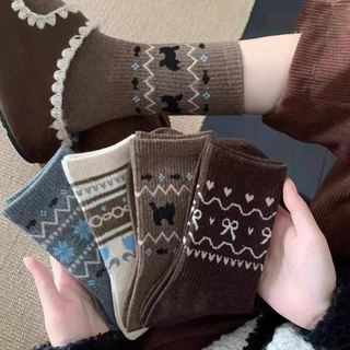 Phil Island Retro Filhote de Cachorro Meias Femininas Outono Inverno Meias Quentes Arco Dos Desenhos Animados Japonês Bo