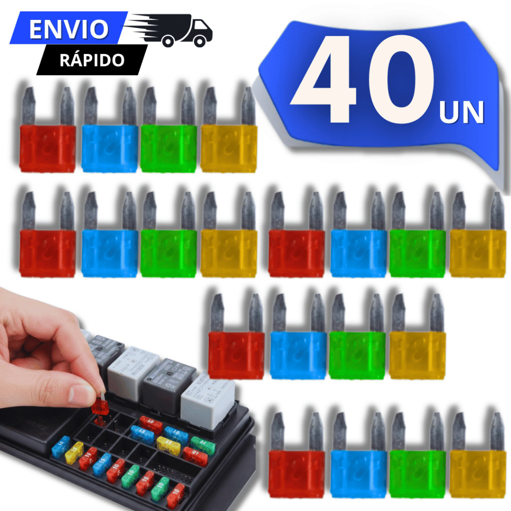 Conjunto Fusível Automotivo Lâmina Modelo Mini Carro Moto Versátil Fusível Multiuso Utilidades