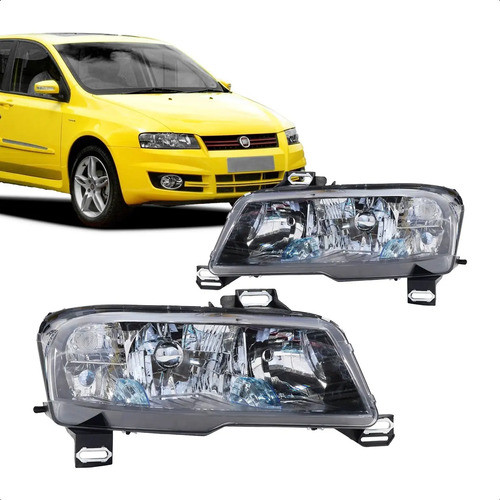 Par Farol Stilo 2003 A 2011 Eletrico Fume Plug Quadrado Ambo