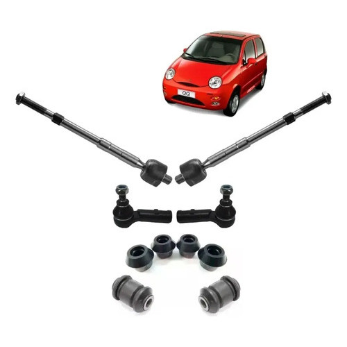 Kit Terminal + Axial Direção + Buchas Chery Qq 2011/2016