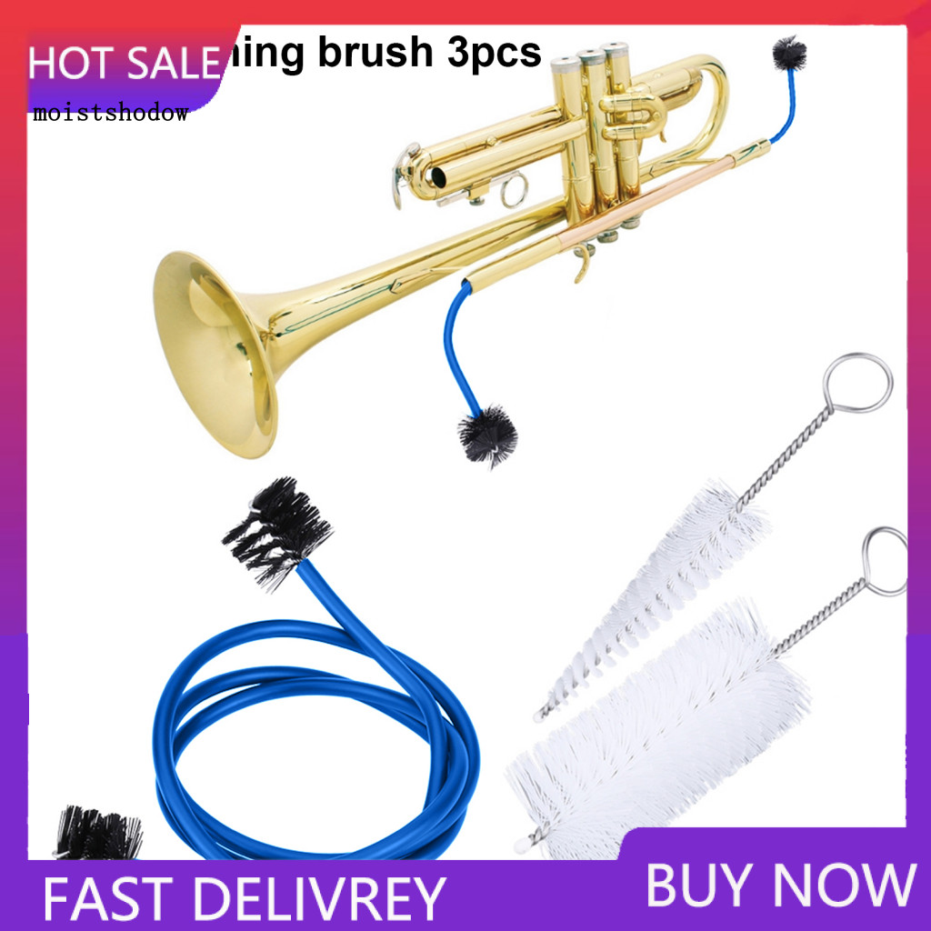 MO | 1 Conjunto Kit De Manutenção Trompete Aperto Dobrável Confortavelmente Acessório Cobra Escova Bocal Limpeza Corneta