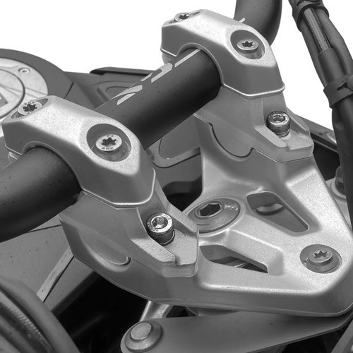 Alongador De Guidão Riser Fixo Bmw R 1300gs 2024 2025+ Prata Prata