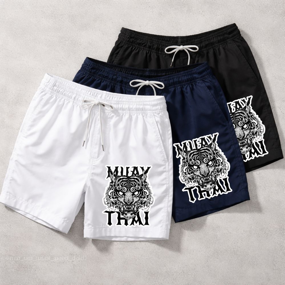 Kit 3 Short Tactel Bemuda Masculina Seca Rápido Confortável Luta Muay Thai Lutador