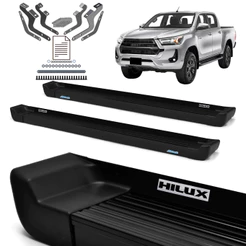 Estribo Prime Hilux 2016/... Cabine Dupla Preto