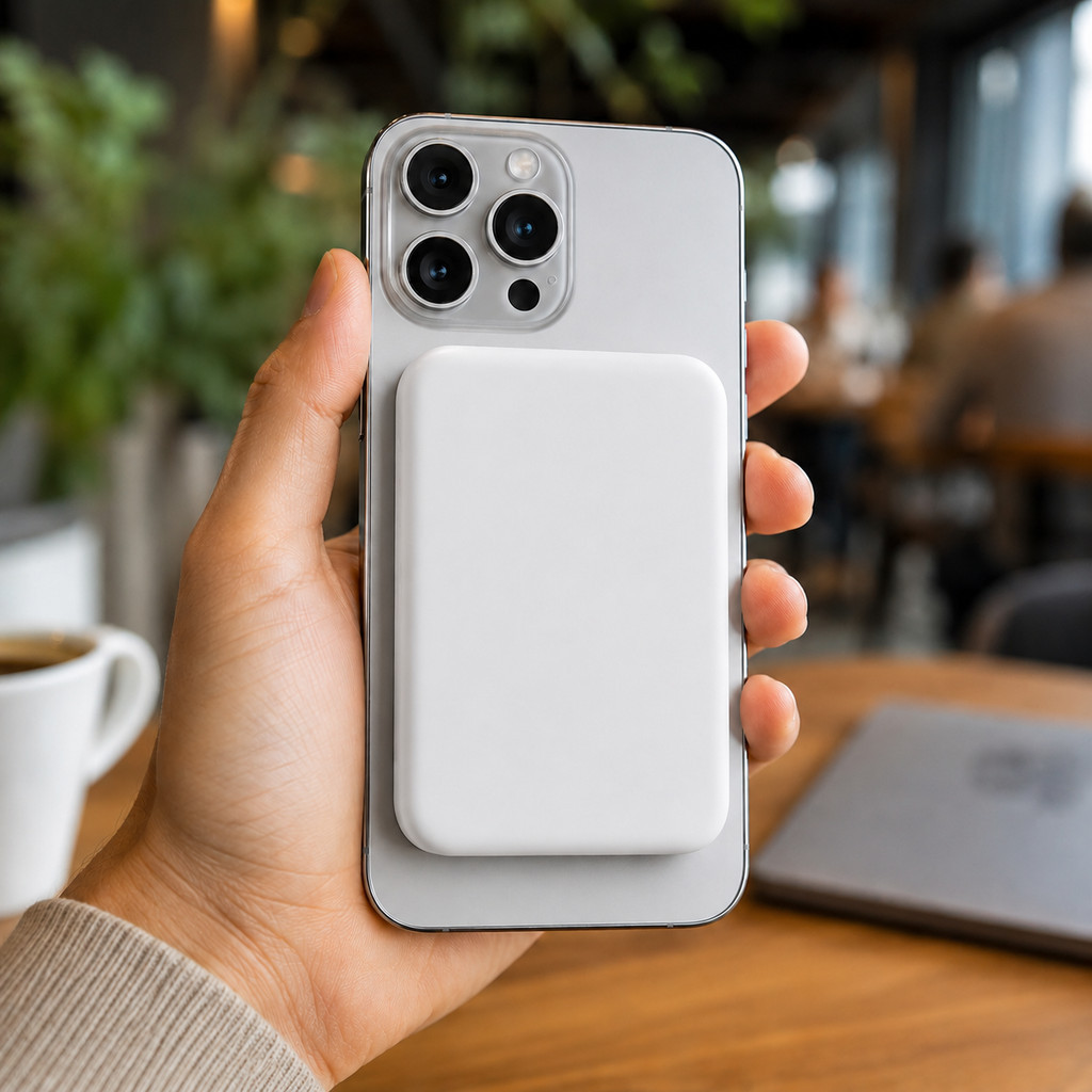 Carregador Portátil Magnético 5000mAh Wireless Compacto Ultra Leve