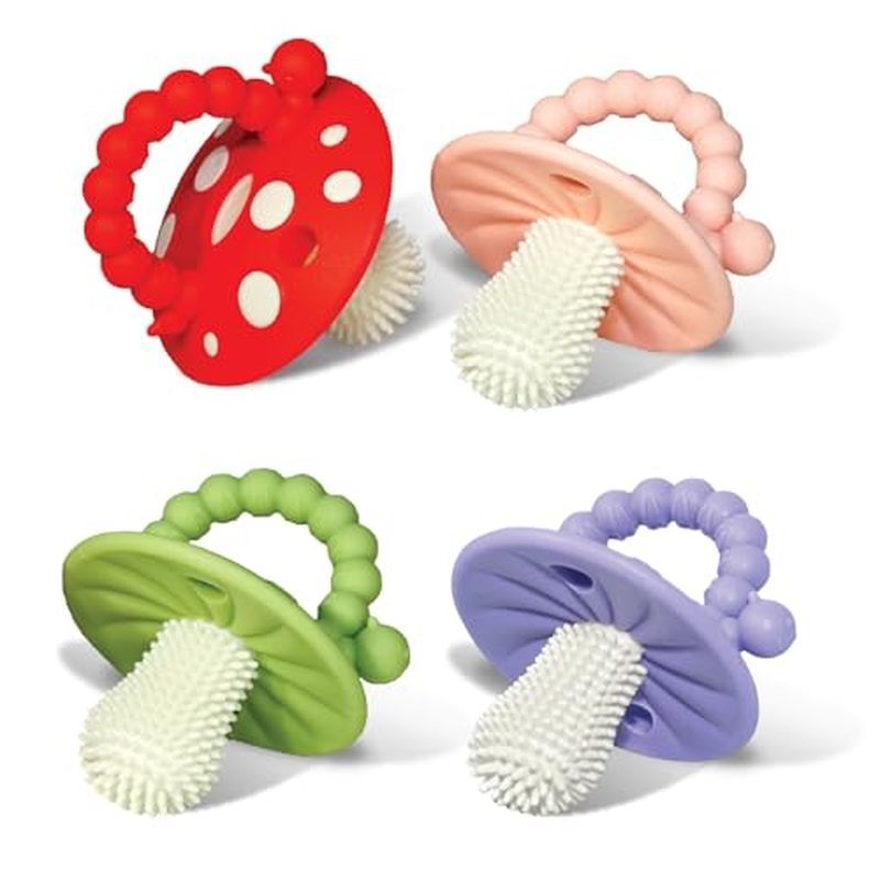 RaZbaby Silicone Macio Infantil & amp ; Bebê 3M + Mordedor Brinquedo Massageando Cerdas Chupeta De Alívio De Dentição-Ac