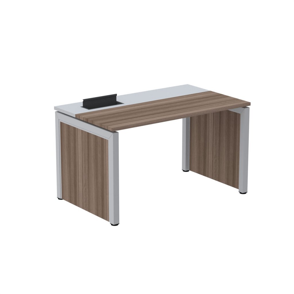 Escrivaninha Mesa Escritório Pscpp150 150cm Industrial Walnut E Cinza Walnut/Cinza