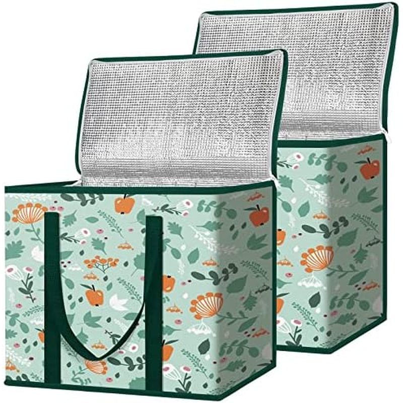 Sacolas De Compras Reutilizáveis Isoladas BALEINE 2Pk , Bolsa Térmica Dobrável Para , Saco Grande Isolado Serviço Pesado