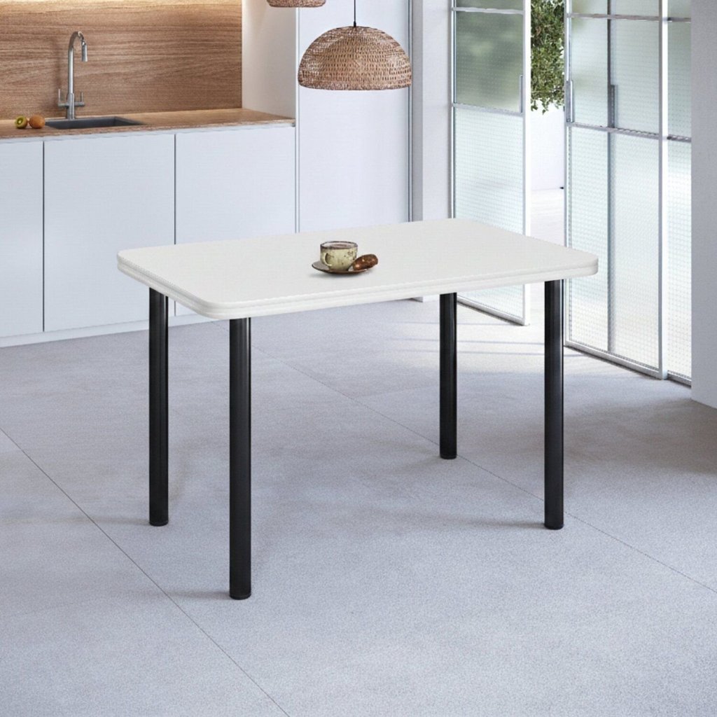 Mesa de Jantar 4 Lugares Retangular Base Pintura Tampo em Mdp Fórmica