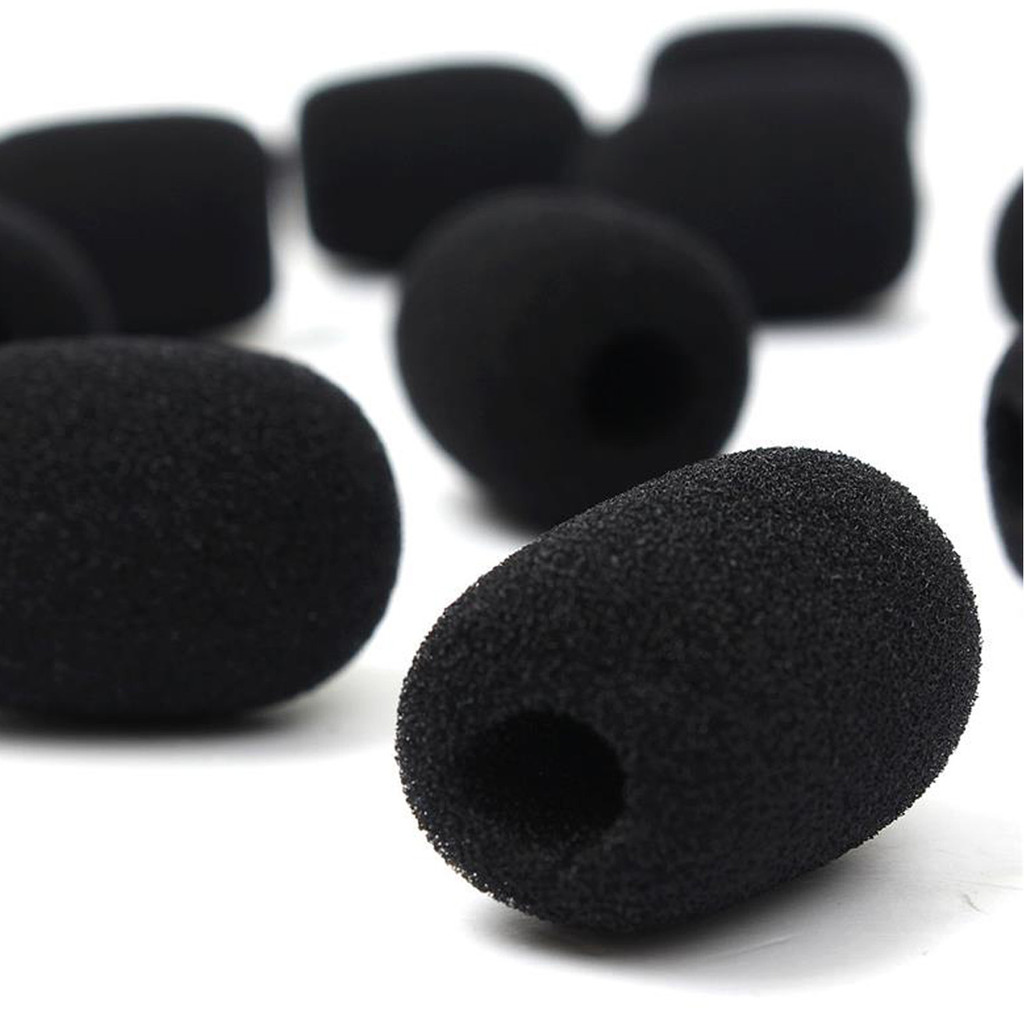 Espuma para Microfone Lapela Headset 3x2cm Redução Ruído Anti Puff - 20 unidades