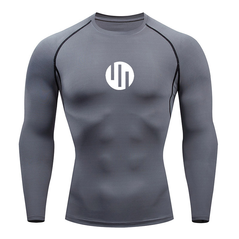 Camiseta Masculina Invencível Para Treinamento De Ginástica , Camisa De Compressão De Manga Comprida , Camada Base Prote