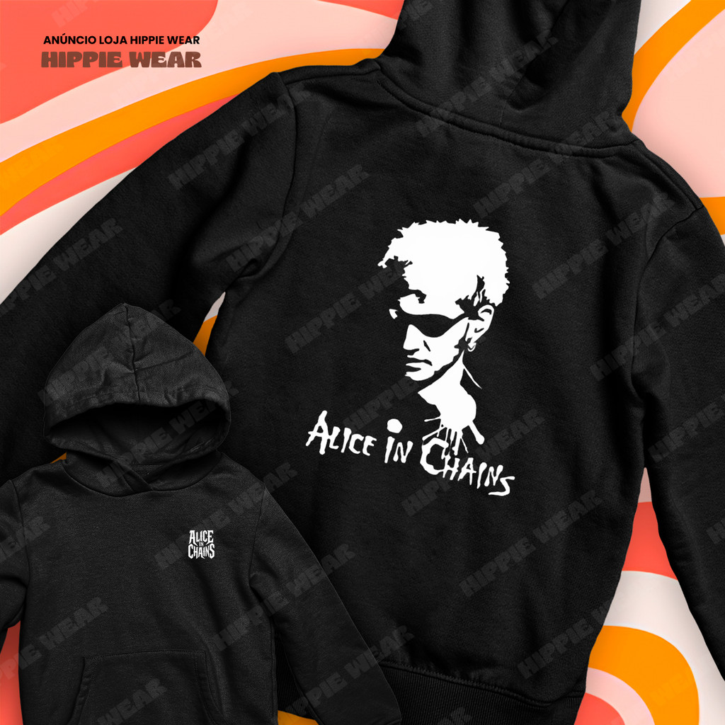 Moletom Canguru Alice In Chains Rock Grunge Layne Staley Frente E Verso Blusa De Frio