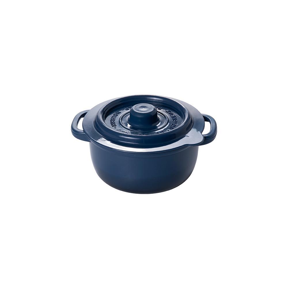 Pote Panelinha Hermética Supreme Azul 180 ml Mini Caçarola Ramekin Plástico Redondo Plasútil