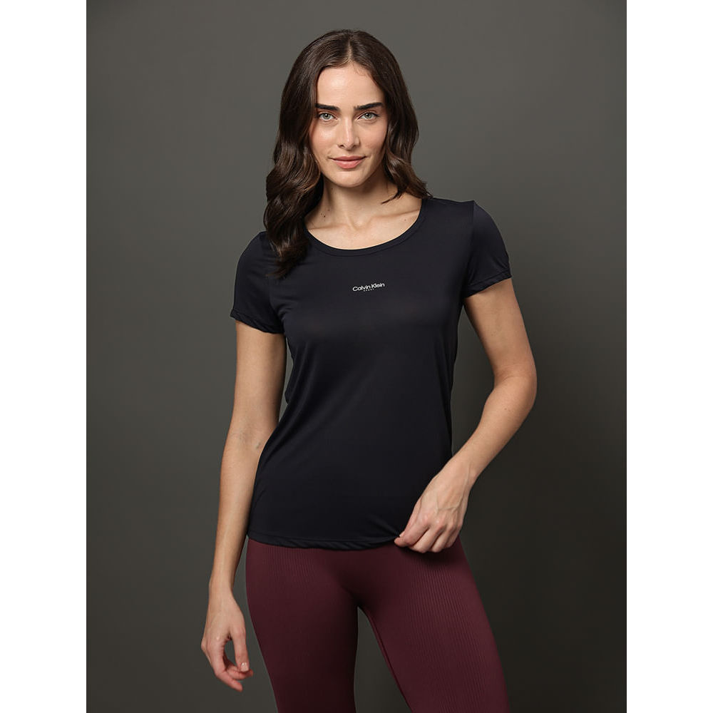 Camiseta Feminina Texturizada Calvin Klein Sport - Preto