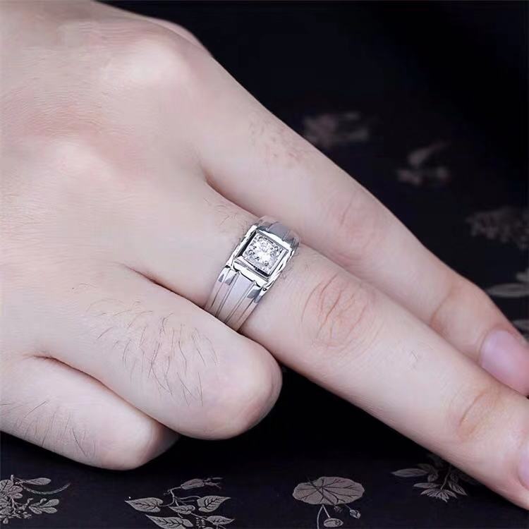 Versão coreana jóias masculino anel de diamante aberto anel de diamante dominador anel de quatro garras
