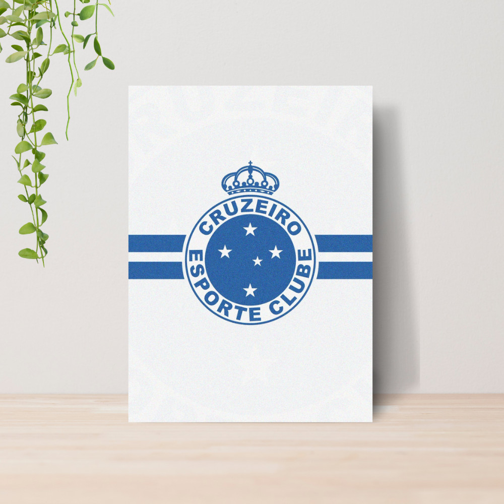 Quadro Decorativo Cruzeiro Time Futebol Escudo 04 | Placa 20x28 Poster Decoração Quarto Sala