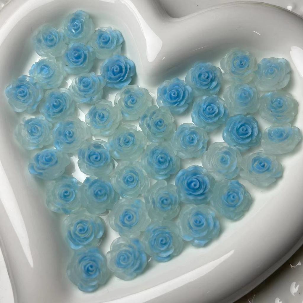 Cartão de flor rosa em degradê, novo, 18 unidades, luminoso, de alta qualidade, para capas de celular DIY, presilhas de 