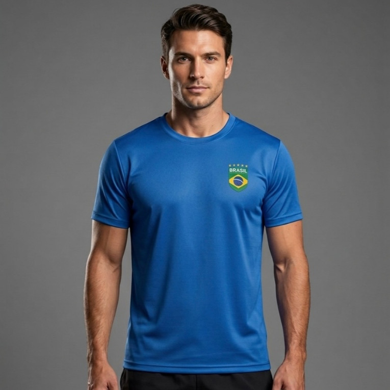 Camiseta do Brasil DryFit Seleção Brasileira Copa Do Mundo Hexa Masculina Unissex