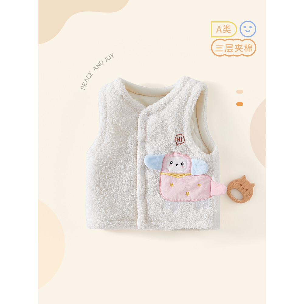 Feminino bebê colete outono inverno exterior Wear acolchoado engrossado bebê Teddy velo colete Super bonito moda criança