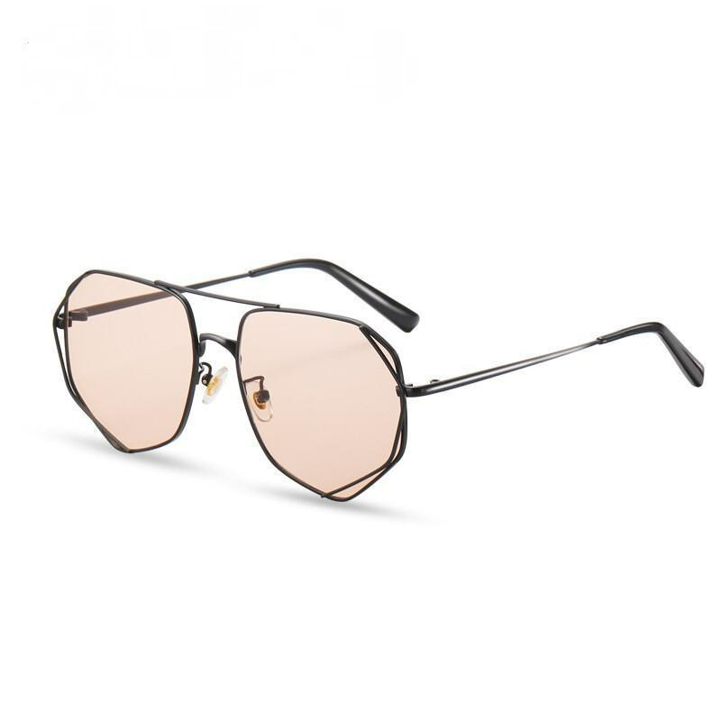 Óculos De Sol Femininos Da Moda , Multiface , Anti-Azul , Leve , Metal , Armações Grandes , Emagrecedores Para Homens