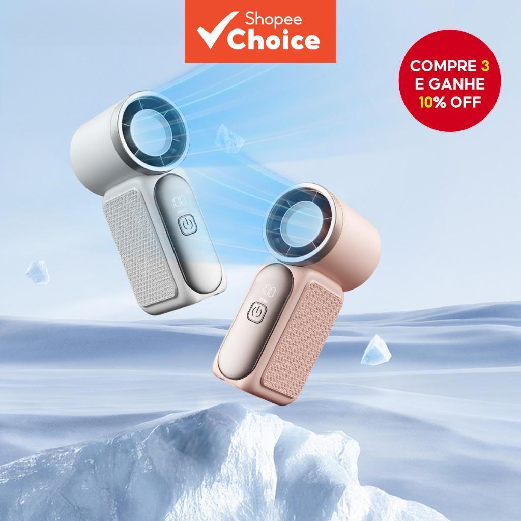 Mini Ventilador Portátil 3000mAh Ventilador Recarregável Turbo Potente Sem Lâminas Ultra-silencioso Ventilador de Mão