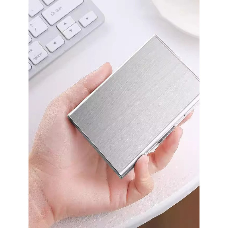 Porta-cartões bancários com escova anti-roubo, masculino, feminino, ultrafino, portátil, anti-desmagnetização, caixa de 
