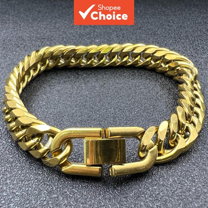 Pulseira Masculina Clássica Banhada a Ouro | Nova Corrente Cuban Link para Homens 🇻🇳