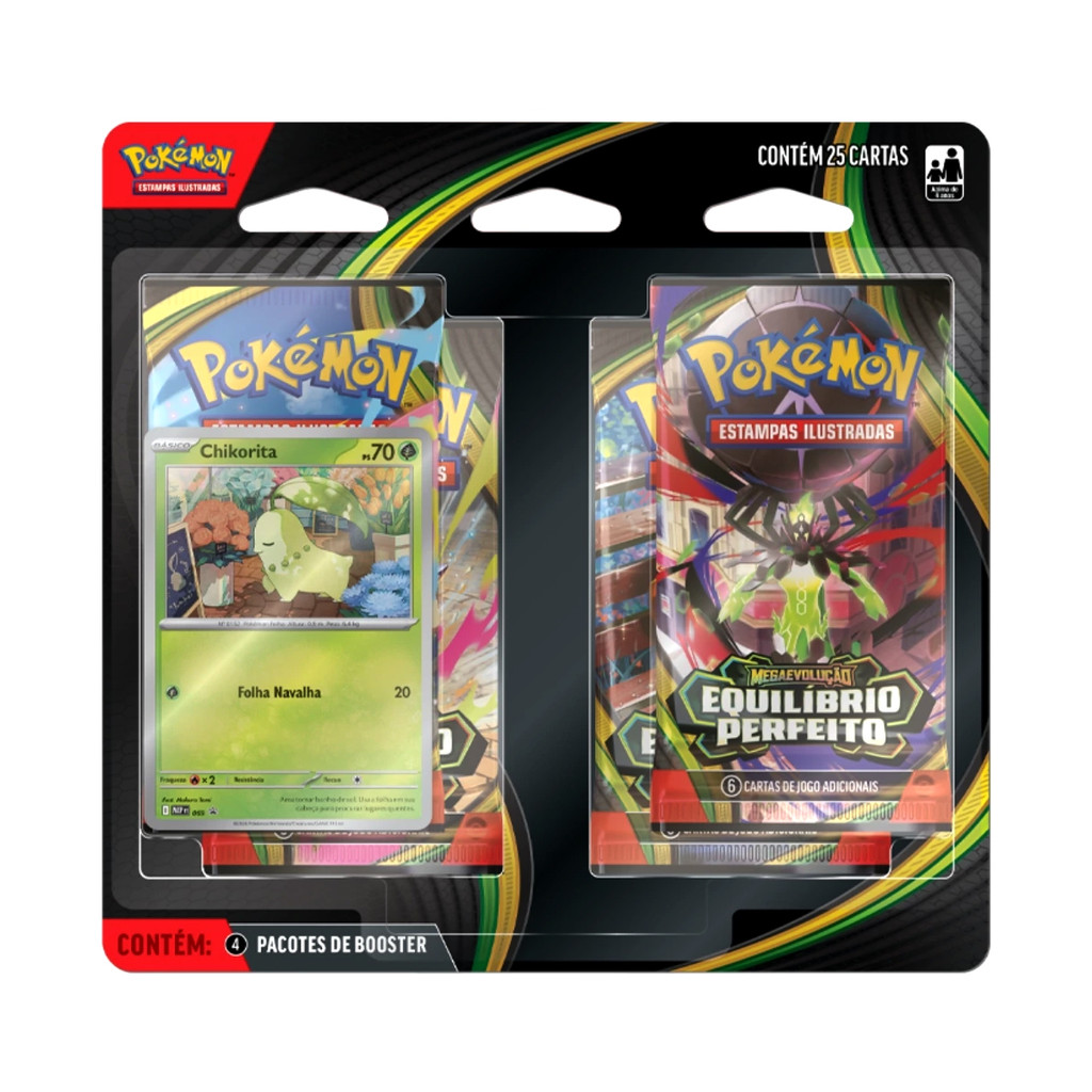 Pokémon Megaevolução Equilíbrio Perfeito Blister Quadruplo Chikorita