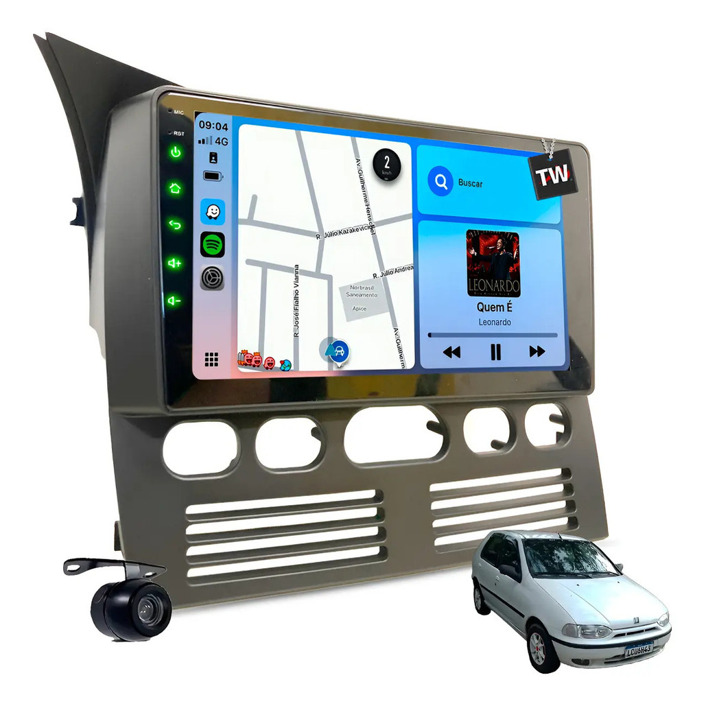 Multimídia Genko Mp10 Android Auto Palio G1 1996 À 2000 Waze