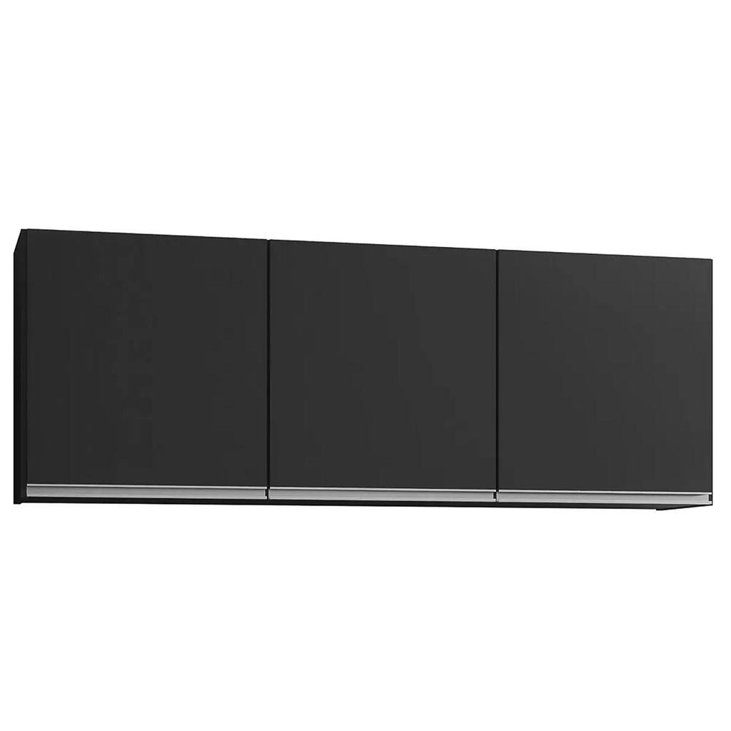 Armário Aéreo de Cozinha 150cm 3 Portas Argélia Preto - Lumil · foto 2