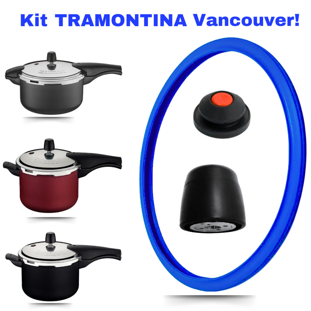Kit Reposição Panela De Pressão Borracha Tramontina Silicone Vancouver Peso E Válvula 3 E 4,5 Lts