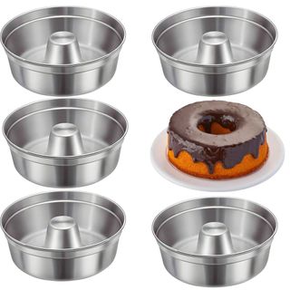 Kit 5 Forma de Bolo N 16 Pudim Pequeno Redonda  Assadeira Padaria Cone de Aluminio Redonda
